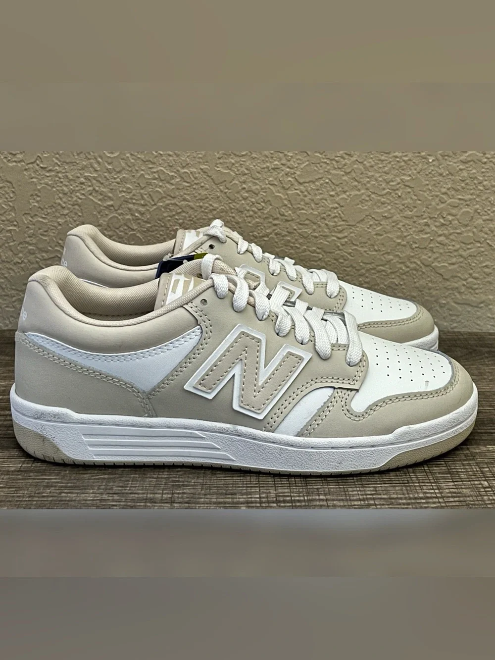 New Balance 480 Men's Shoes Beige & White Color Size- 5.5